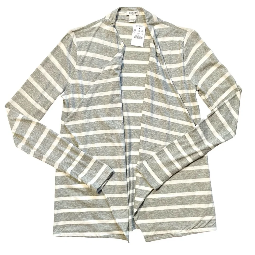 NWT J.Crew Always Cascading Striped Cardigan